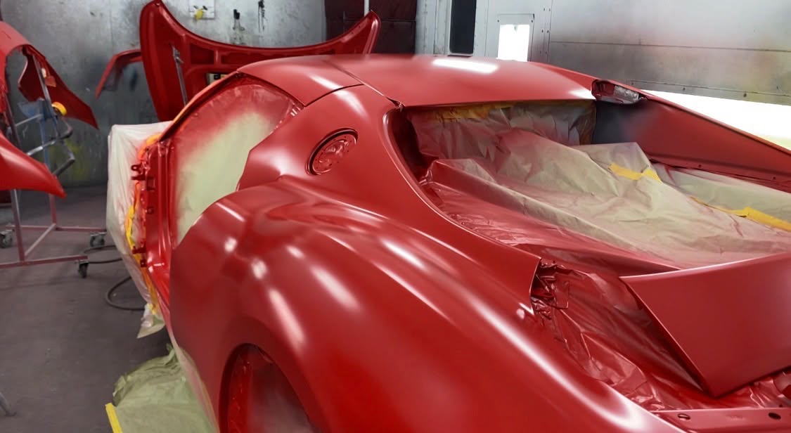 Before — panel masked and in repair