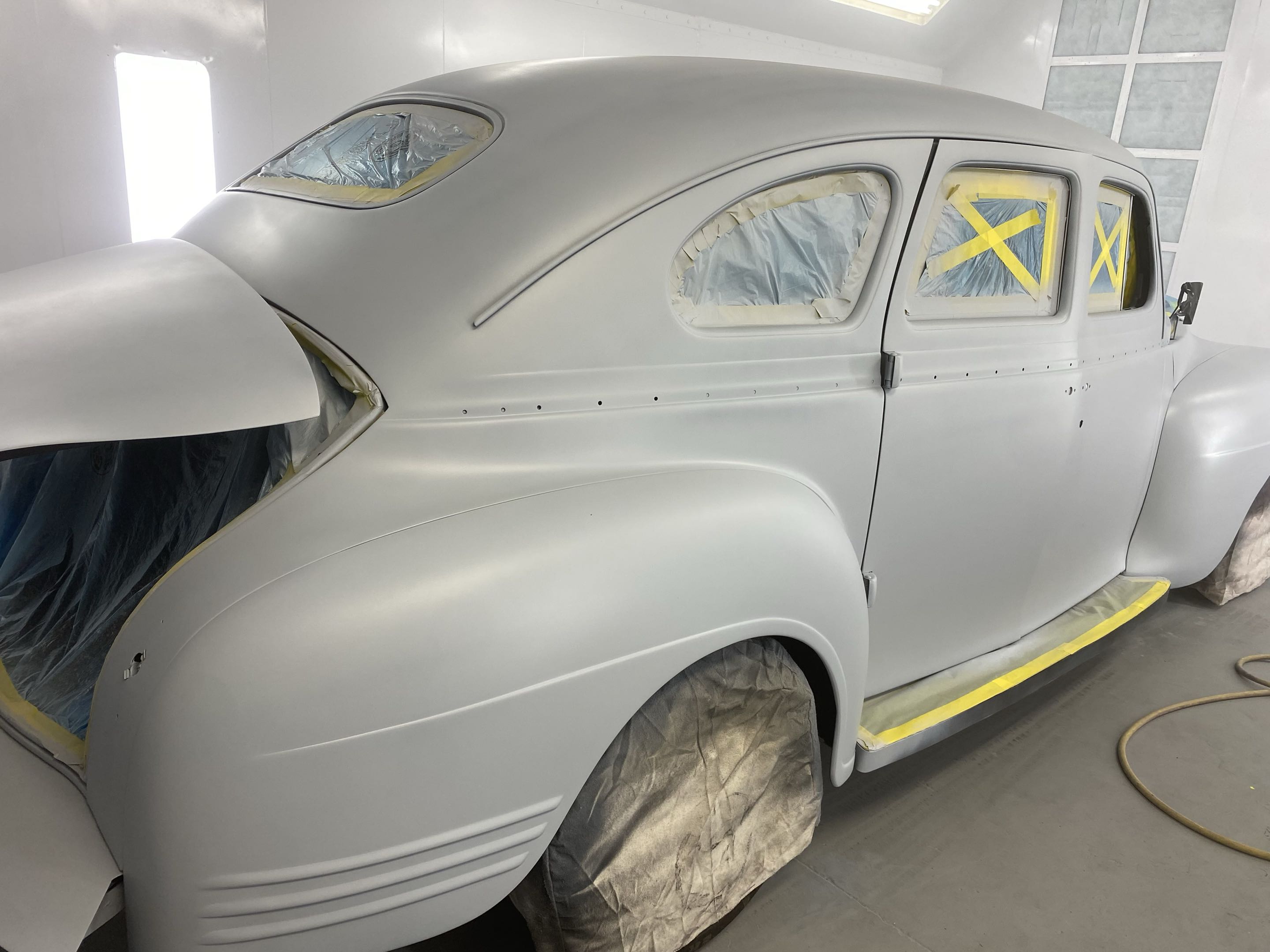 After — smooth gray primer, body prepped