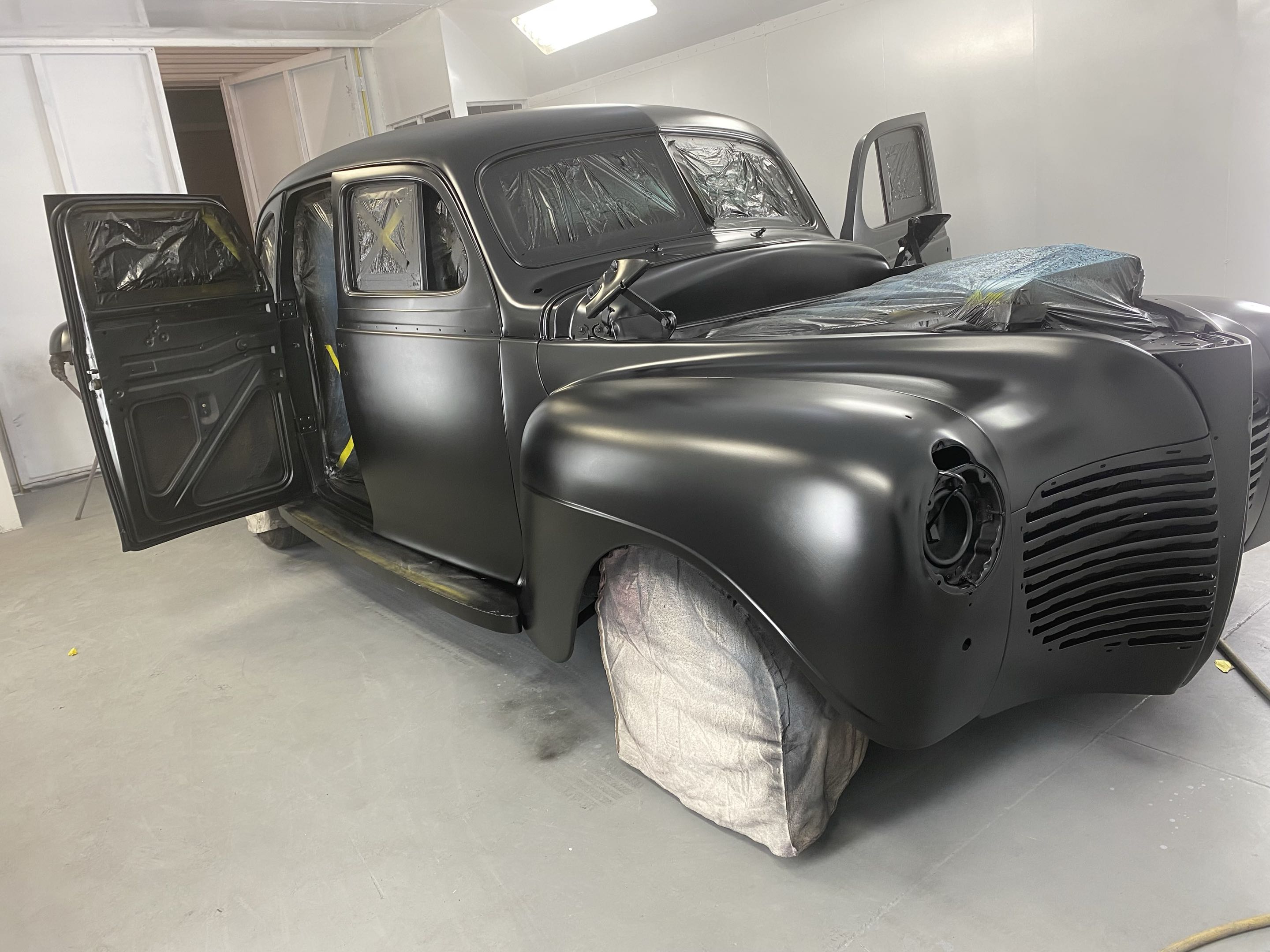 Before — rough black primer stage